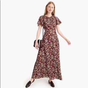 NWT J. Crew Point Sur Rome Menagerie Flutter Sleeve Dress